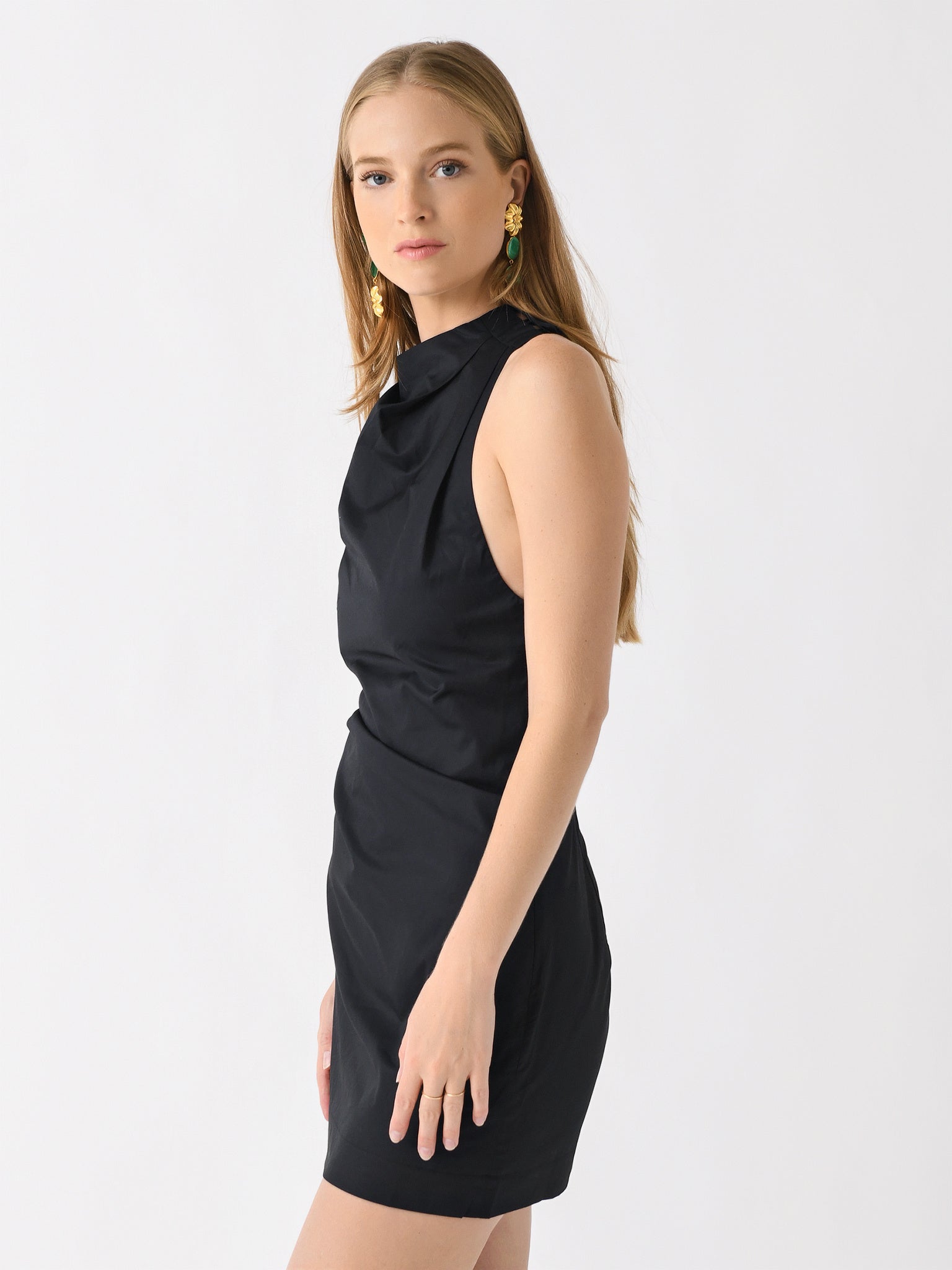 St. Agni Women's Asymmetric Tuck Mini Dress