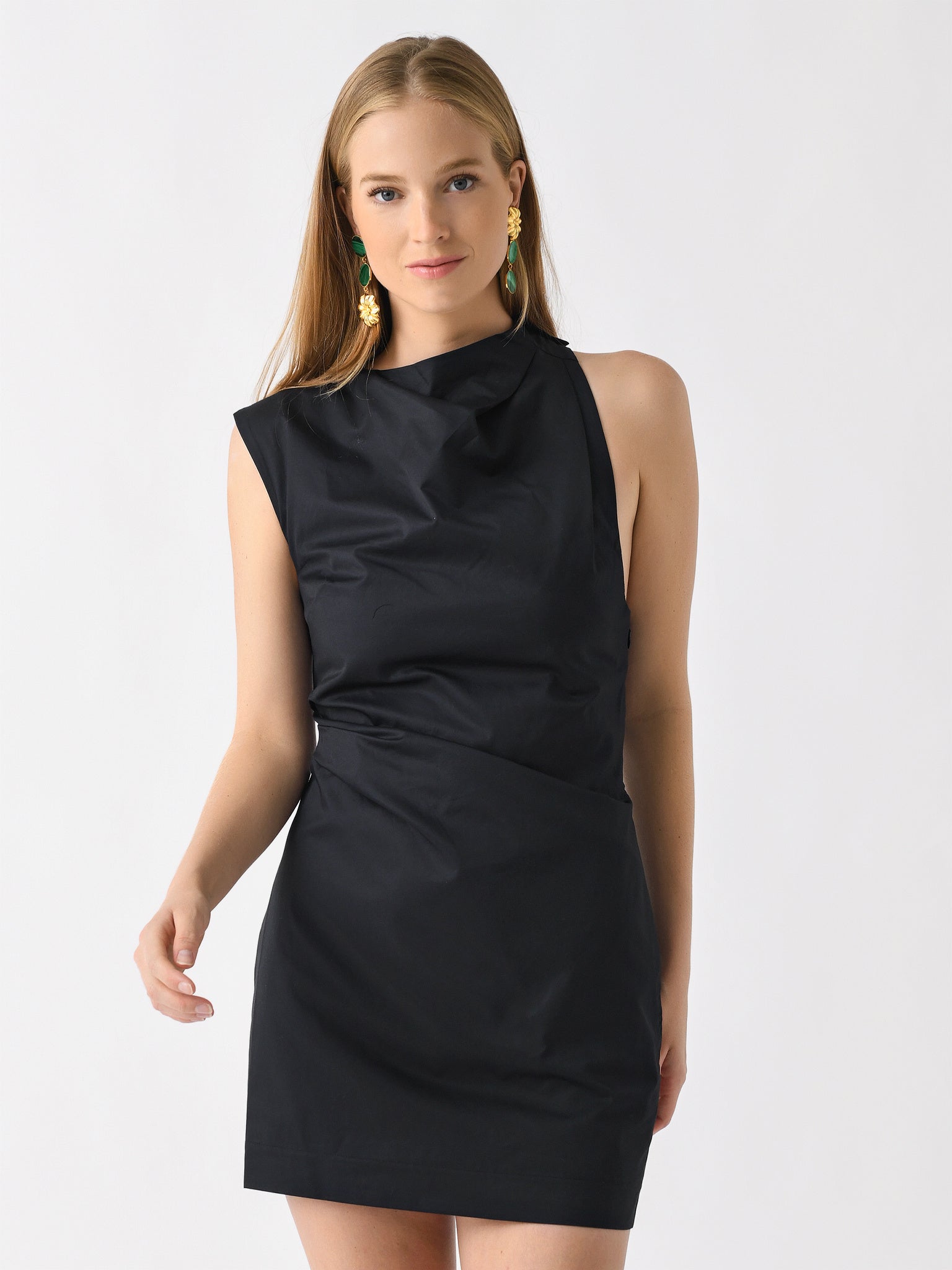 St. Agni Women's Asymmetric Tuck Mini Dress - Saint Bernard