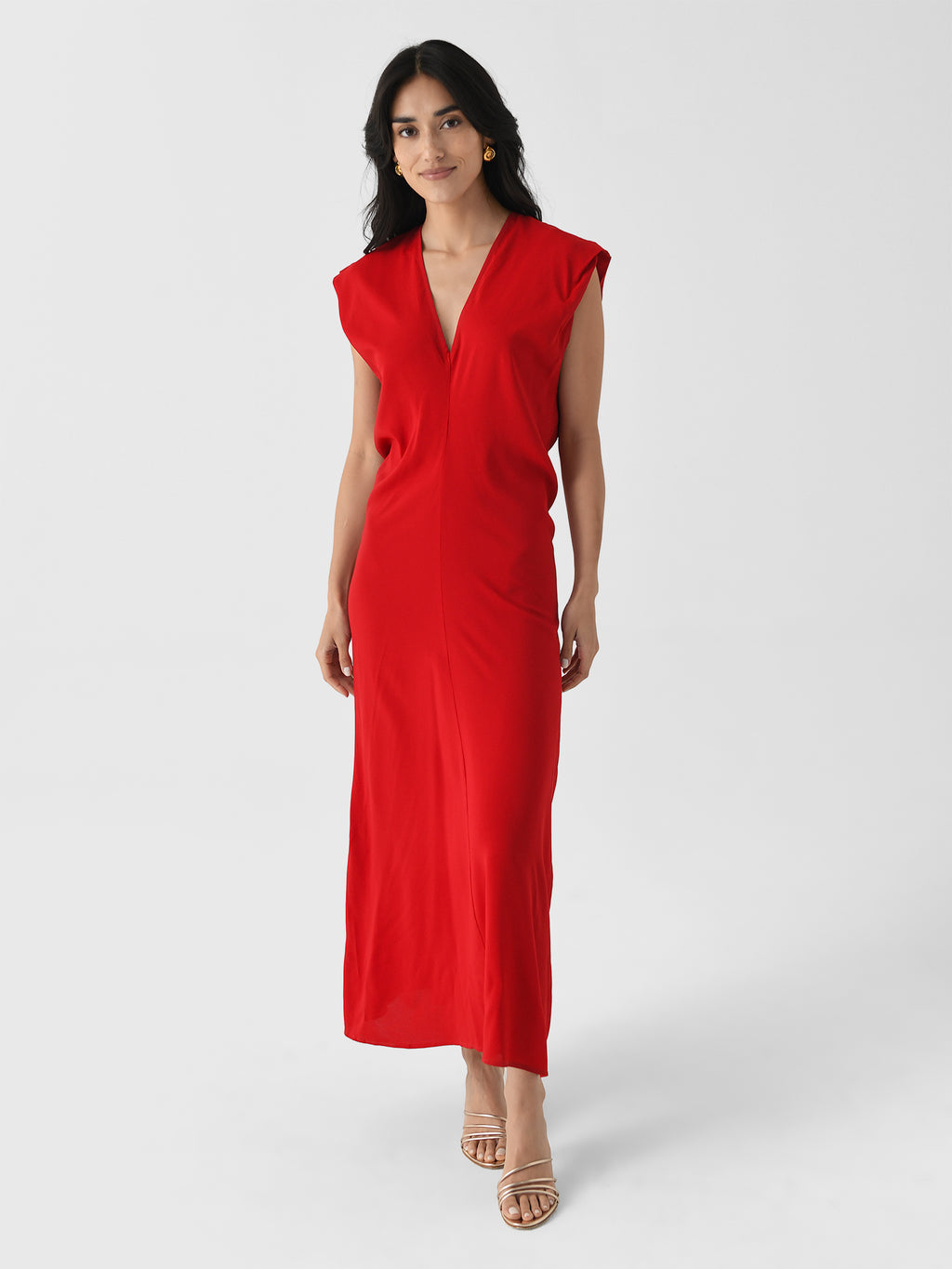 St. Agni Women's Plunge Drape Dress - Saint Bernard
