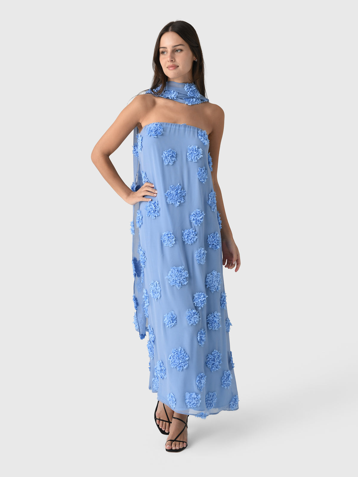 claudia blue dress Roame Women's Long Light Blue Prom Price_Under $50 Navy dress sleeved chemisier dress Size:US 8P