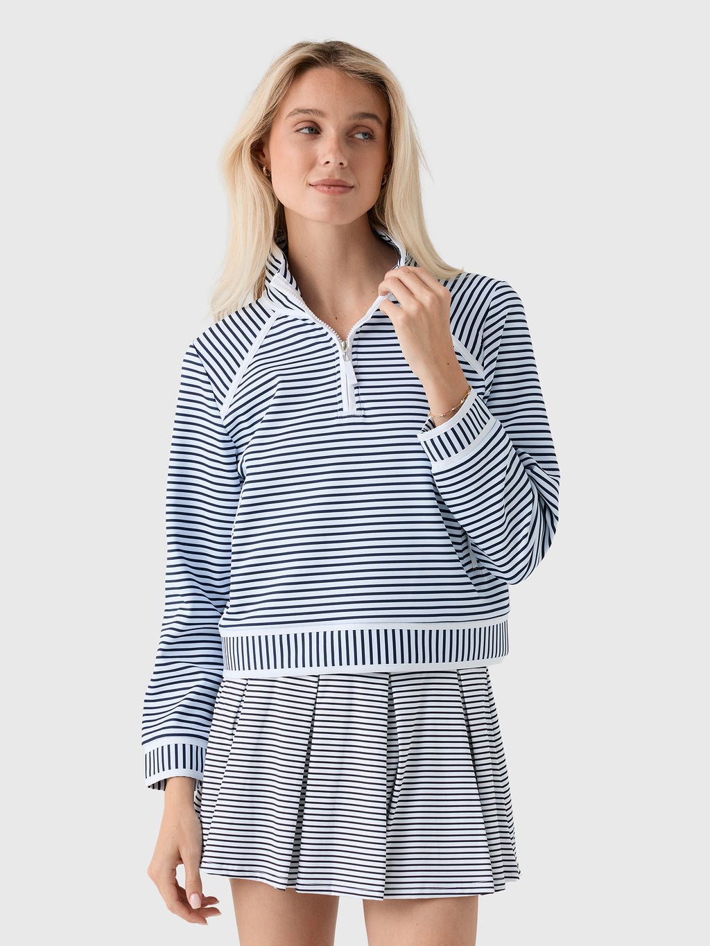 Addison Bay Women's Scuba Light Bainbridge Quarter-Zip Sweatshirt - Saint Bernard