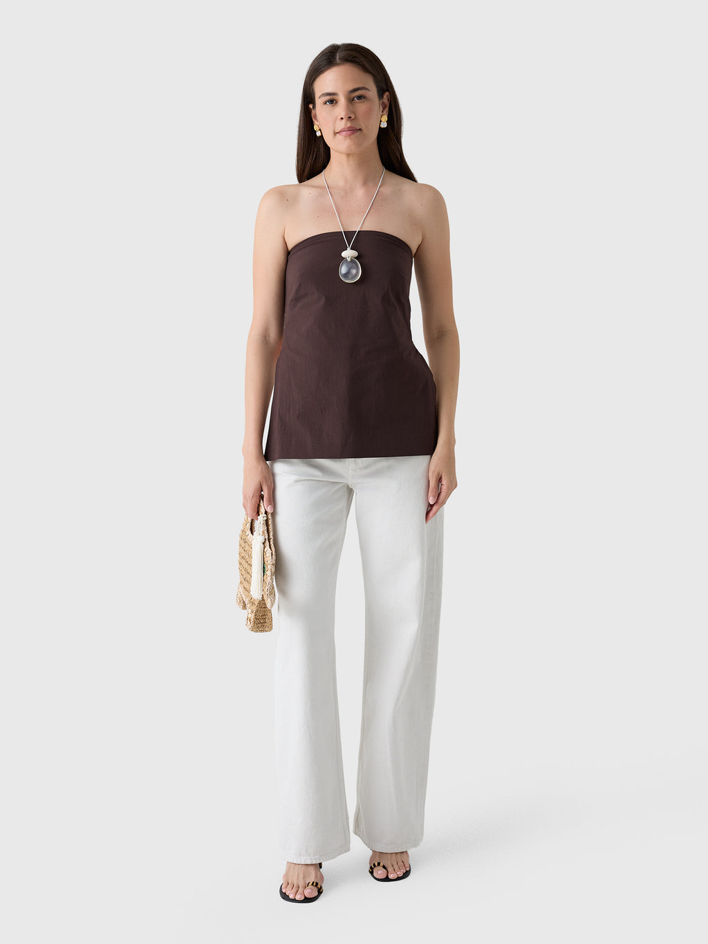 St. Agni Women's Strapless Rouleau Tie Top - Saint Bernard