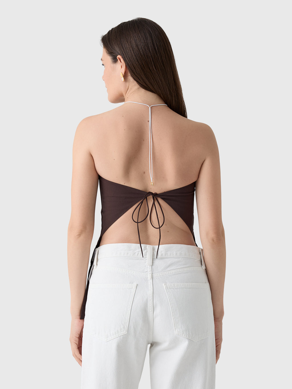 St. Agni Women's Strapless Rouleau Tie Top - Saint Bernard