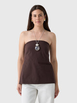 St. Agni Women's Strapless Rouleau Tie Top - Saint Bernard