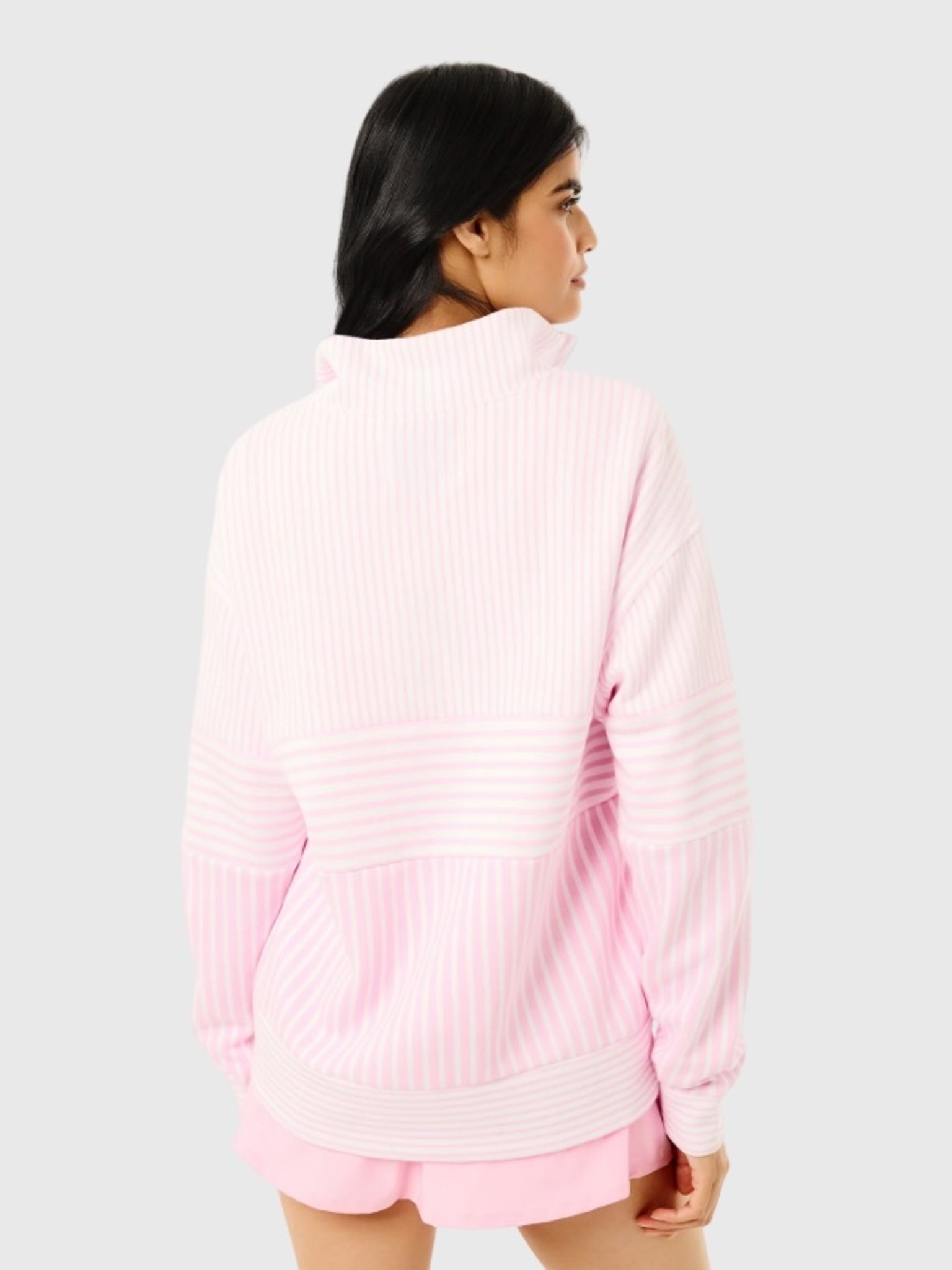 Addison Bay Women's Soft Luxe Varsity Quarter-Zip - Saint Bernard