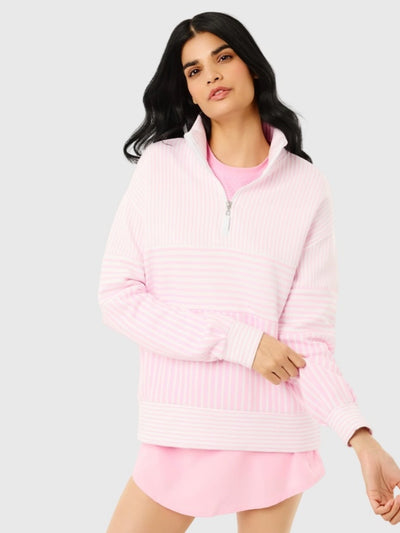 Addison Bay Women's Soft Luxe Varsity Quarter-Zip - Saint Bernard