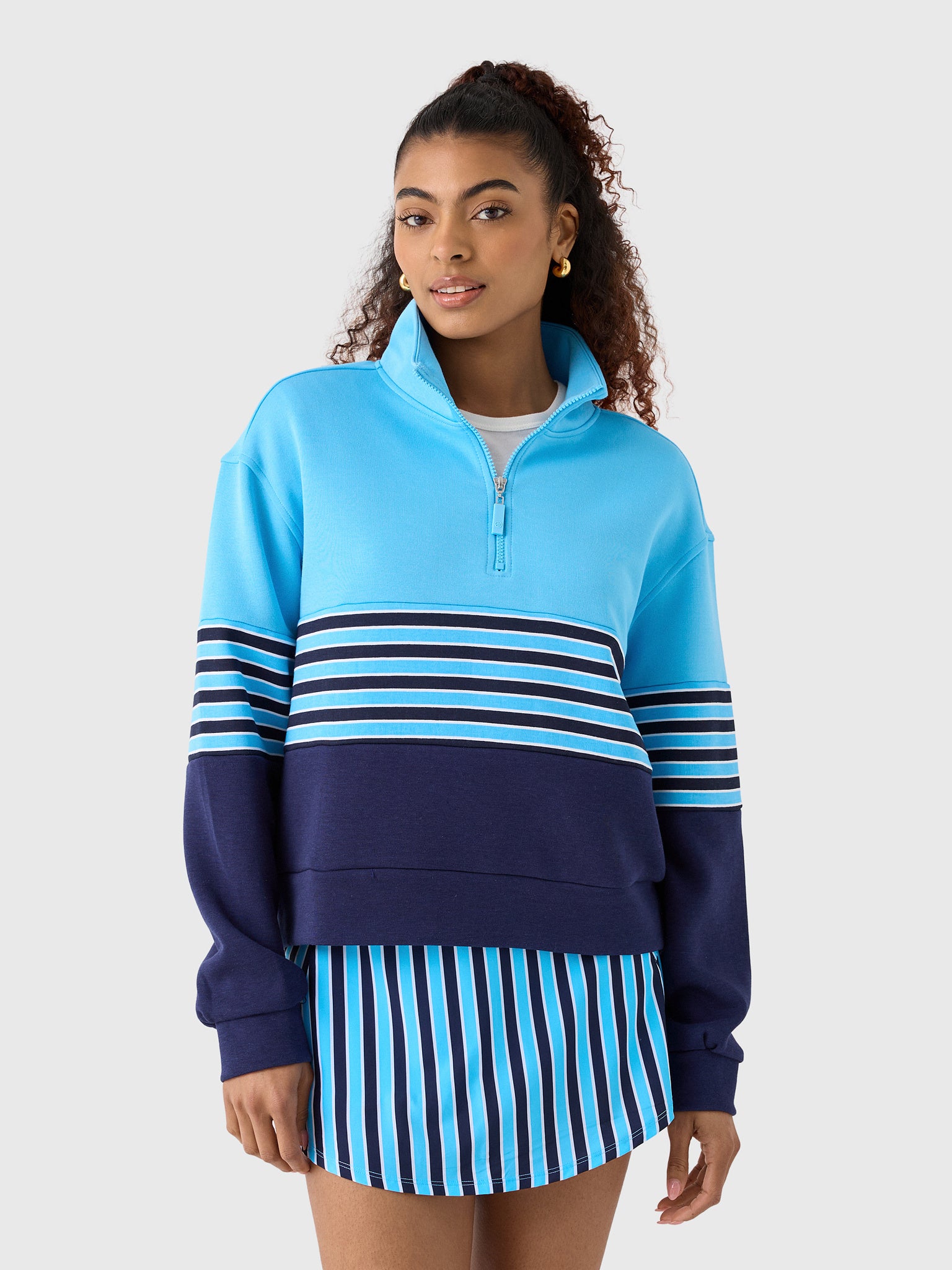 Addison Bay Women's JV Quarter-Zip Sweatshirt - Saint Bernard