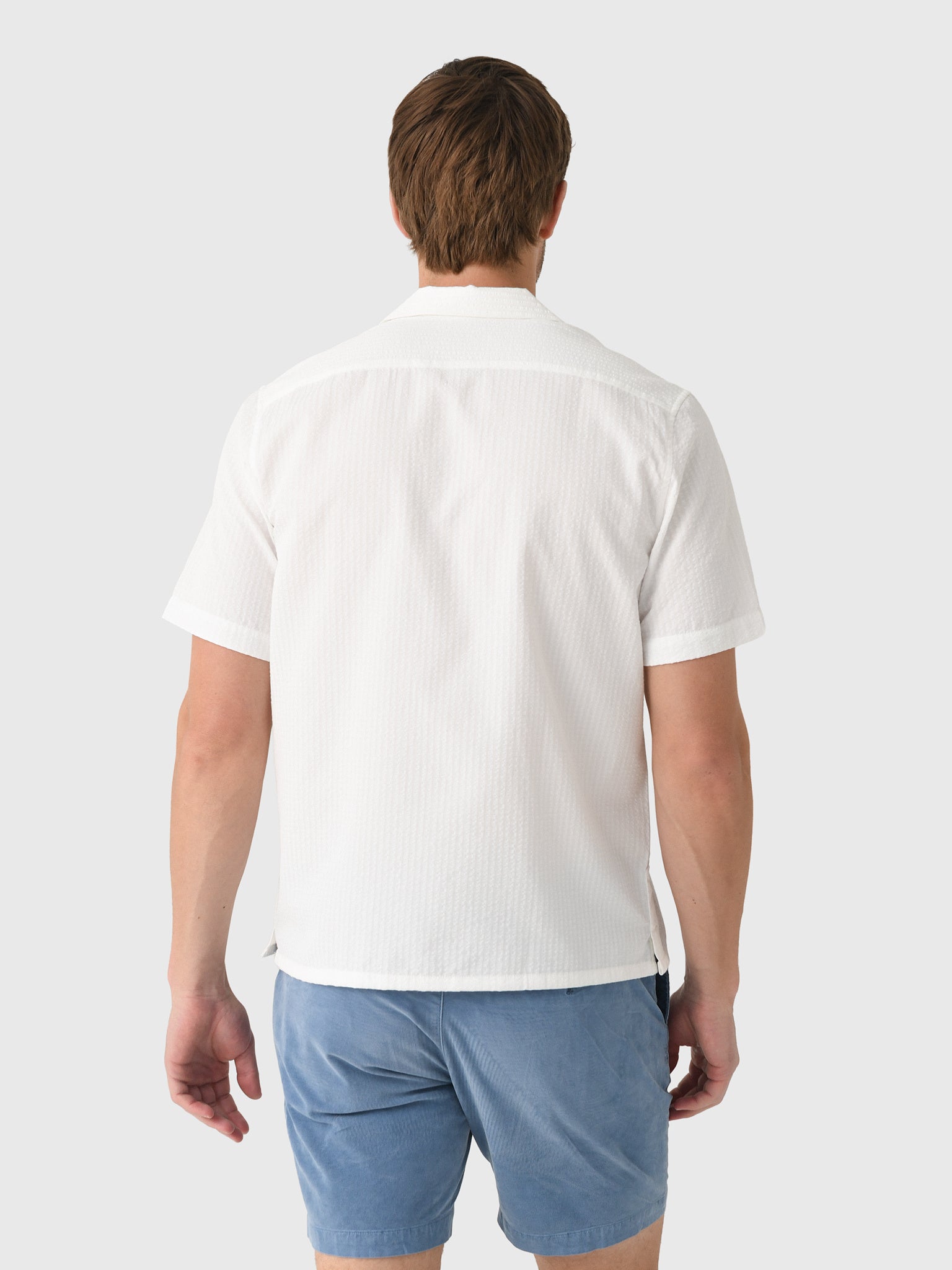 East Cape Men's Short Sleeve Seersucker Camp Shirt - Saint Bernard