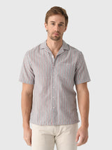 East Cape Men's Short Sleeve Seersucker Camp Shirt - Saint Bernard