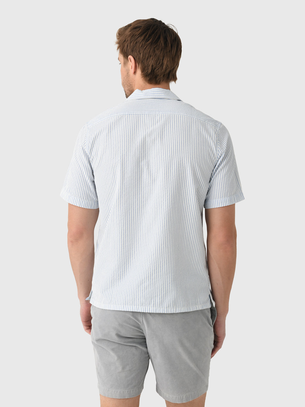 East Cape Men's Short Sleeve Seersucker Camp Shirt - Saint Bernard