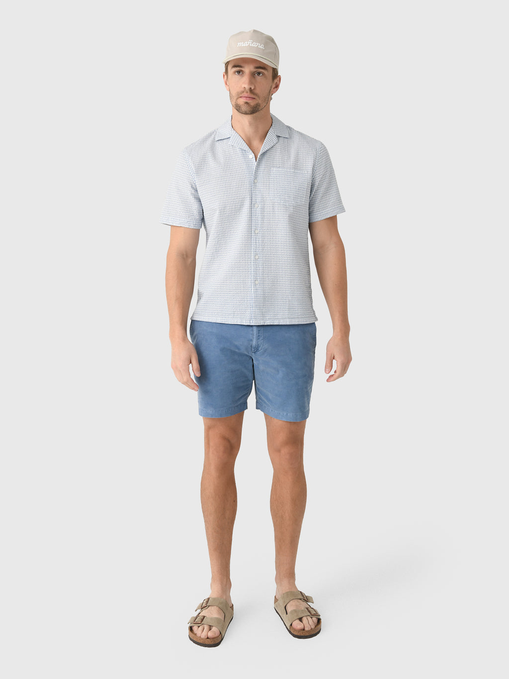 East Cape Men's Short Sleeve Seersucker Camp Shirt - Saint Bernard