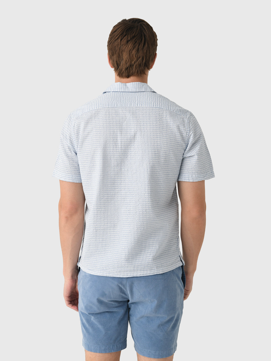 East Cape Men's Short Sleeve Seersucker Camp Shirt - Saint Bernard
