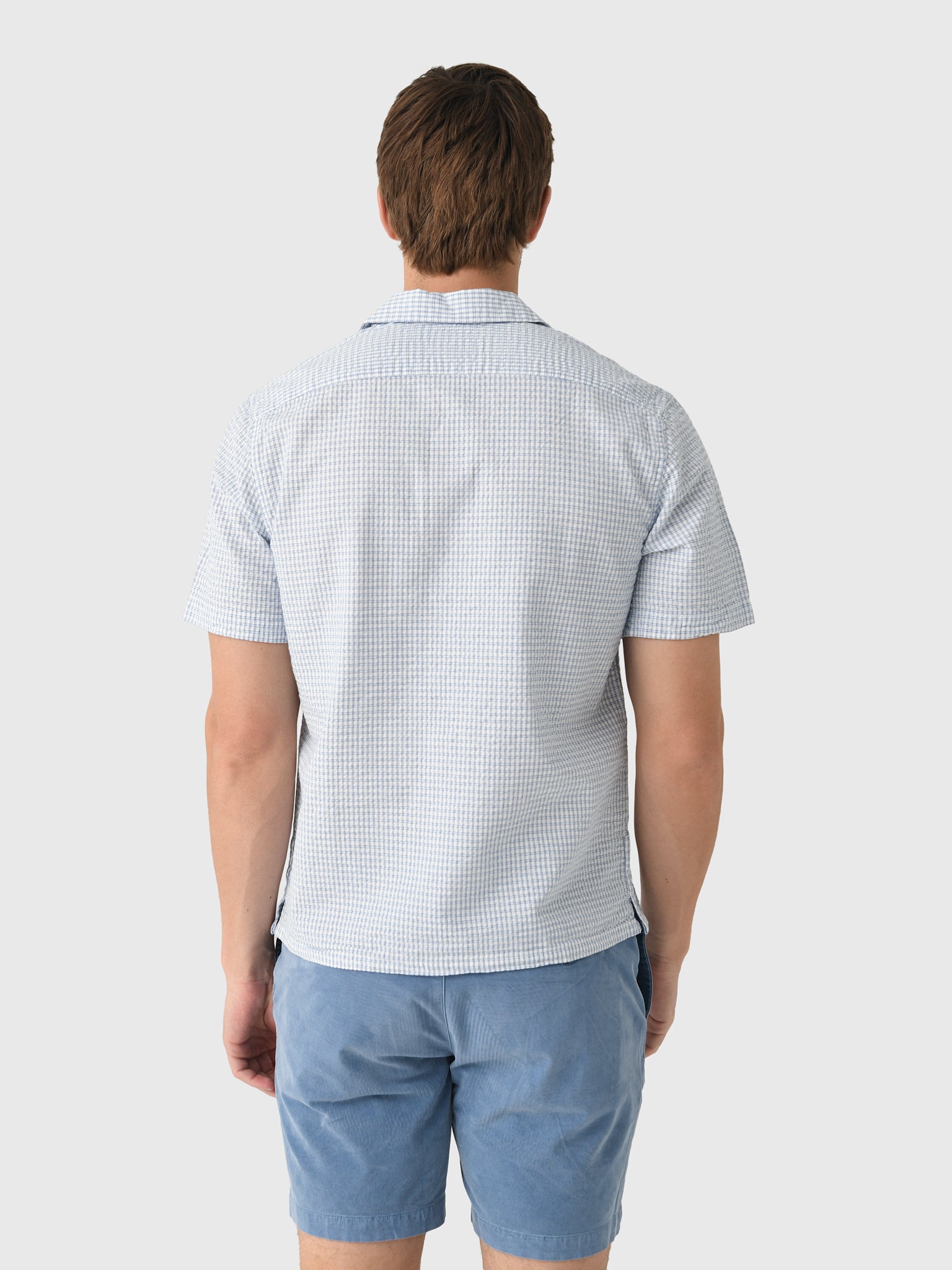 East Cape Men's Short Sleeve Seersucker Camp Shirt - Saint Bernard