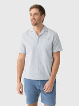 East Cape Men's Short Sleeve Seersucker Camp Shirt - Saint Bernard