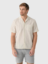 East Cape Men's Short Sleeve Seersucker Camp Shirt - Saint Bernard