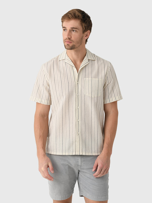 East Cape Men's Short Sleeve Seersucker Camp Shirt