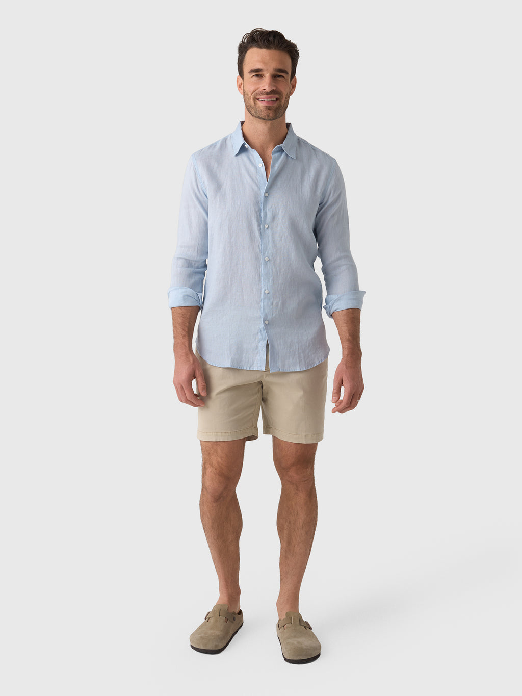 Nicoló Men's Long Sleeve Linen Shirt - Saint Bernard