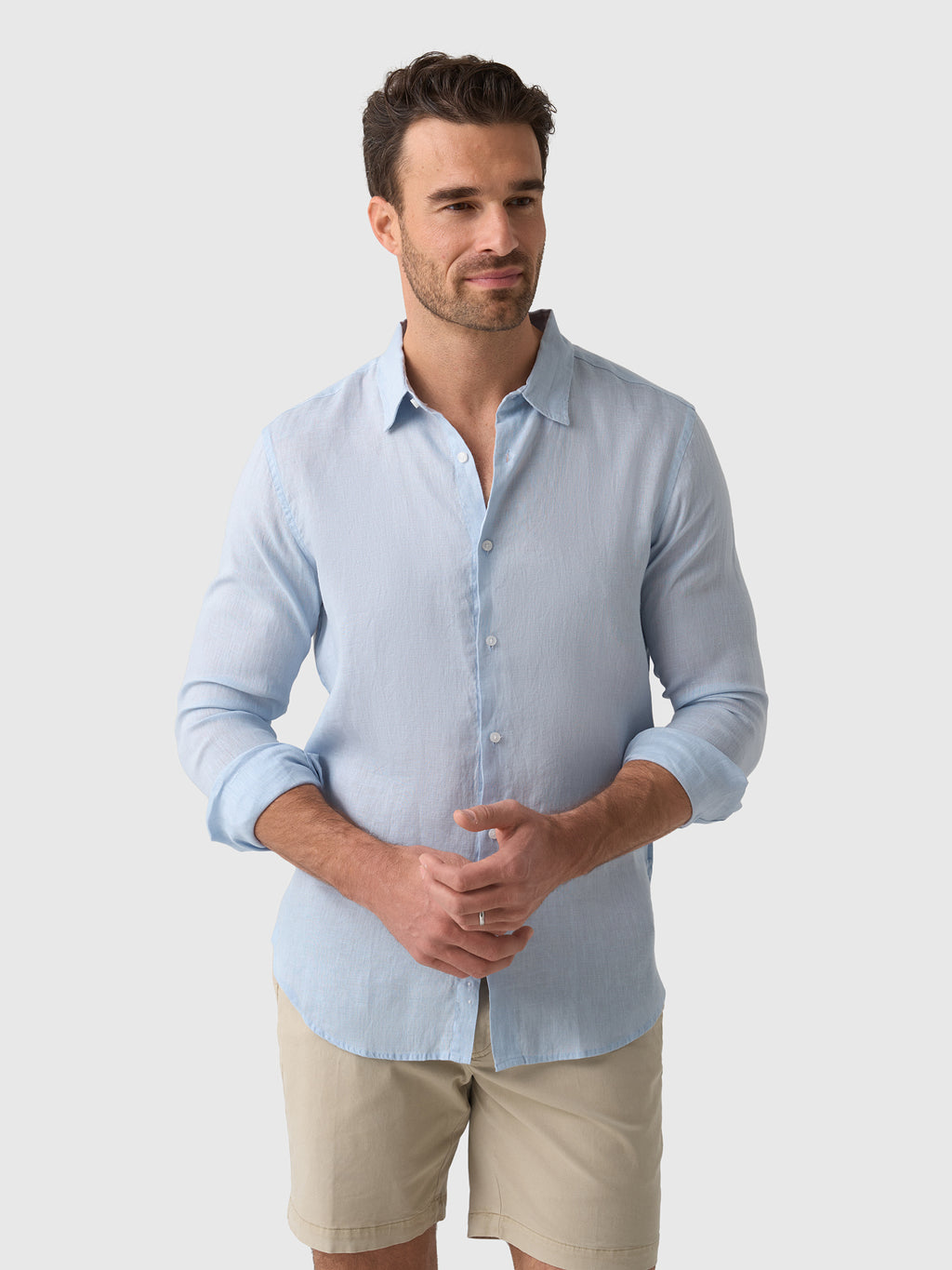 Nicoló Men's Long Sleeve Linen Shirt - Saint Bernard