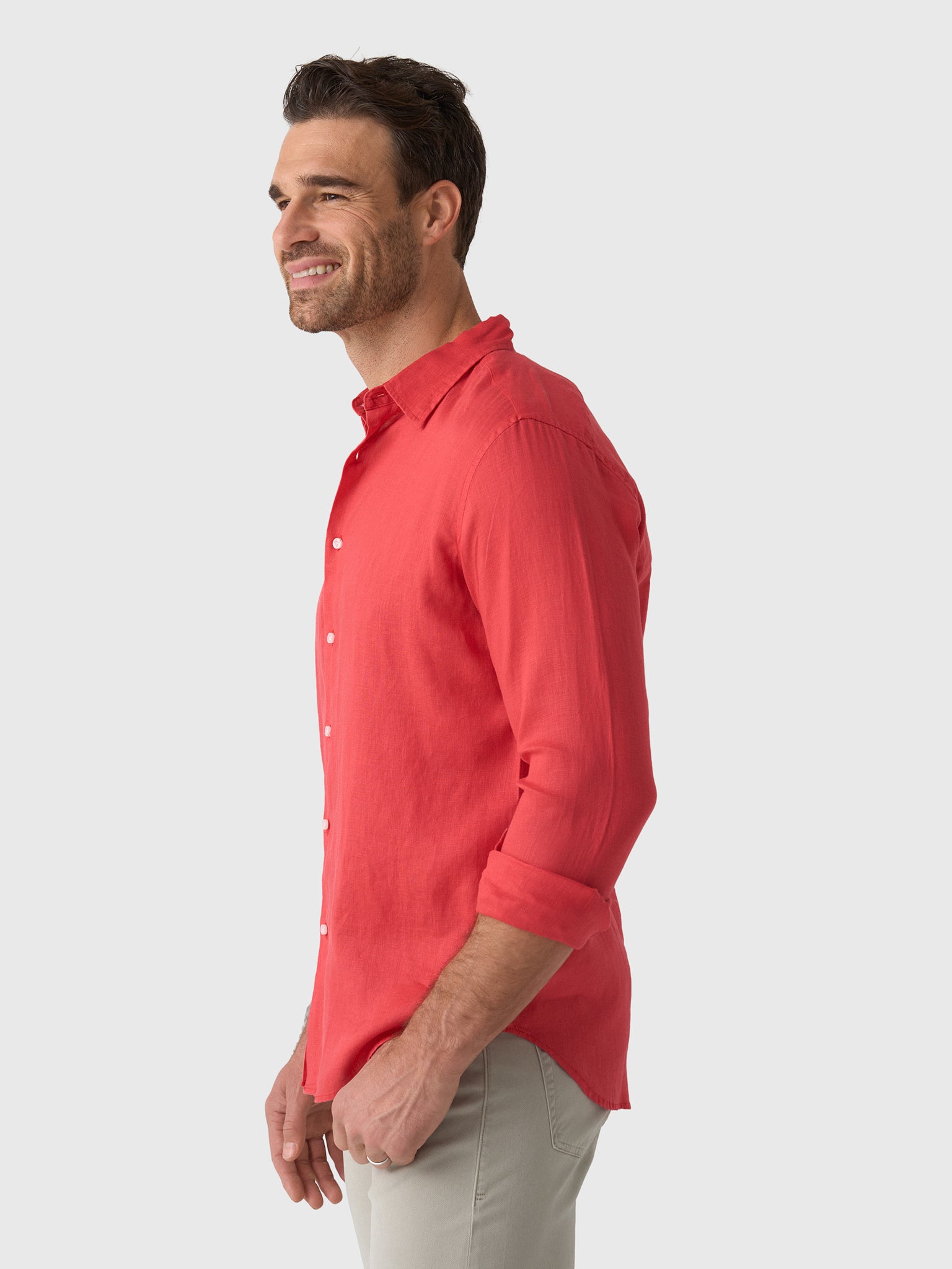 Nicoló Men's Long Sleeve Linen Shirt - Saint Bernard