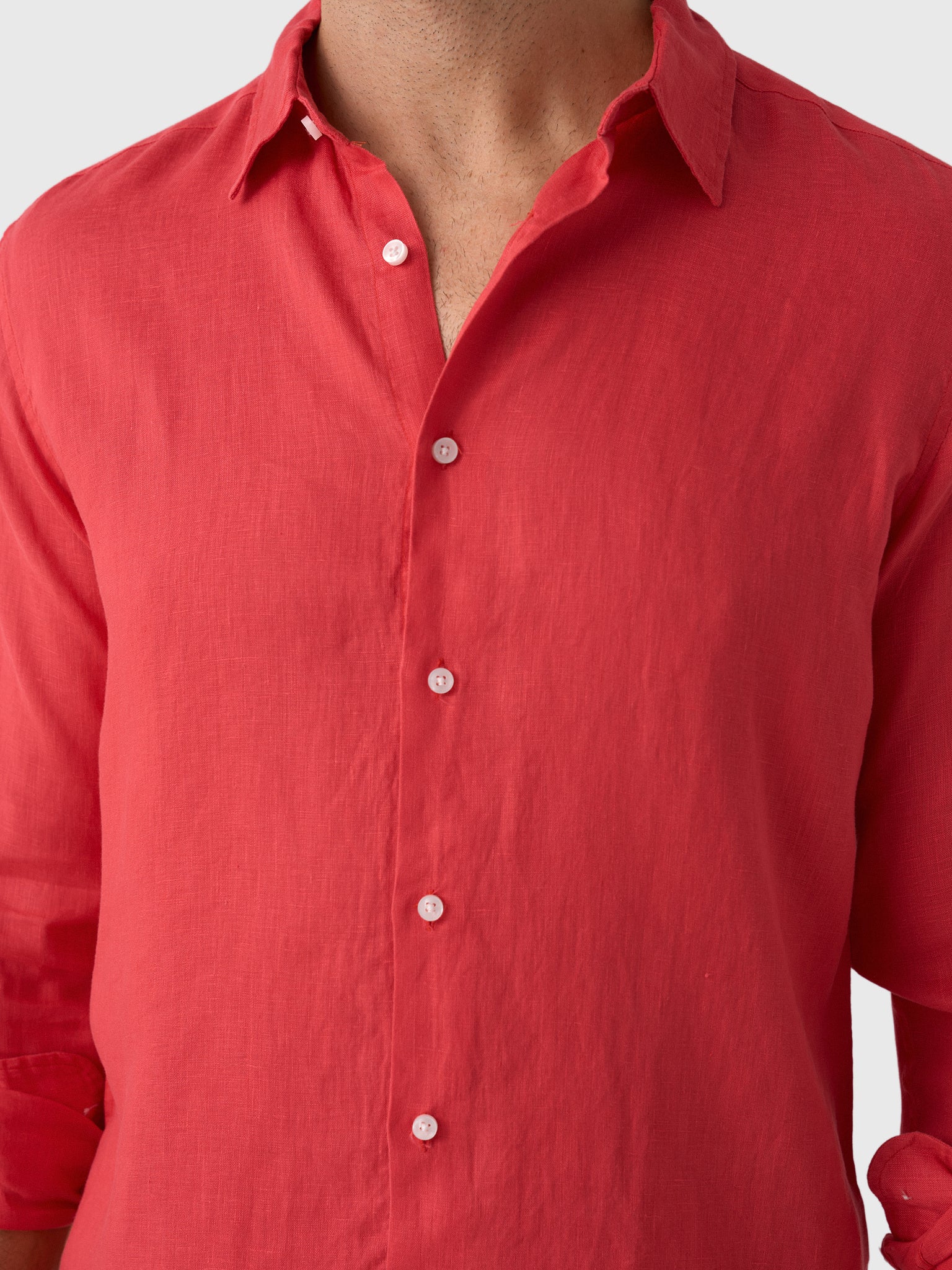 Nicoló Men's Long Sleeve Linen Shirt - Saint Bernard