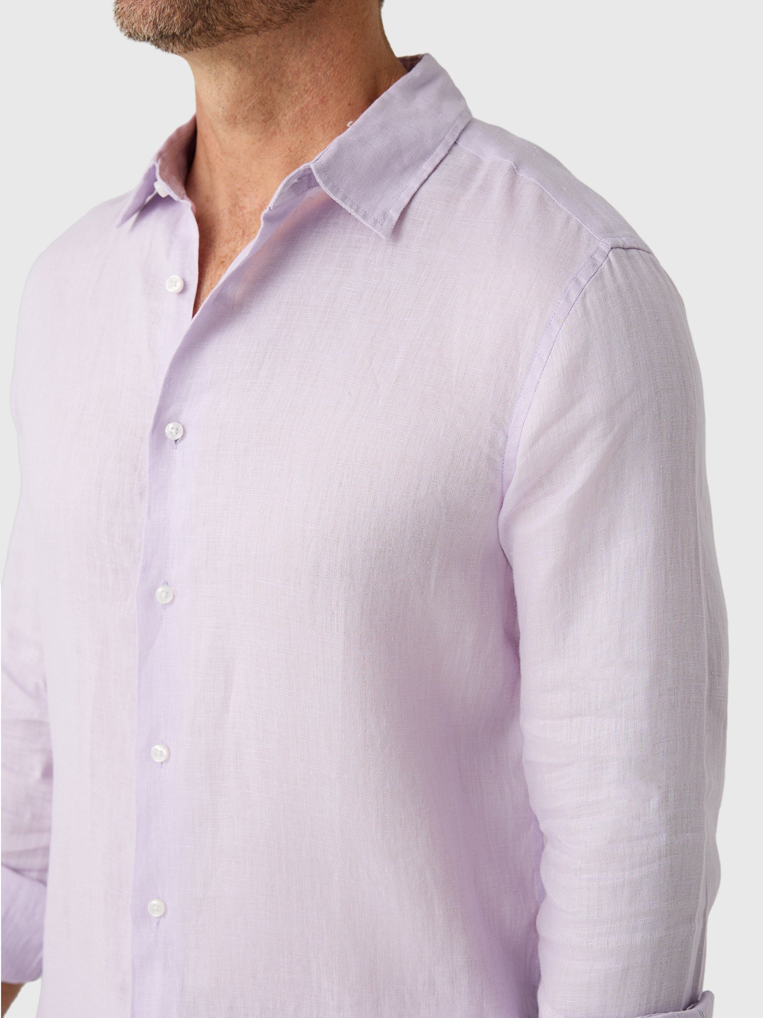 Nicoló Men's Long Sleeve Linen Shirt - Saint Bernard