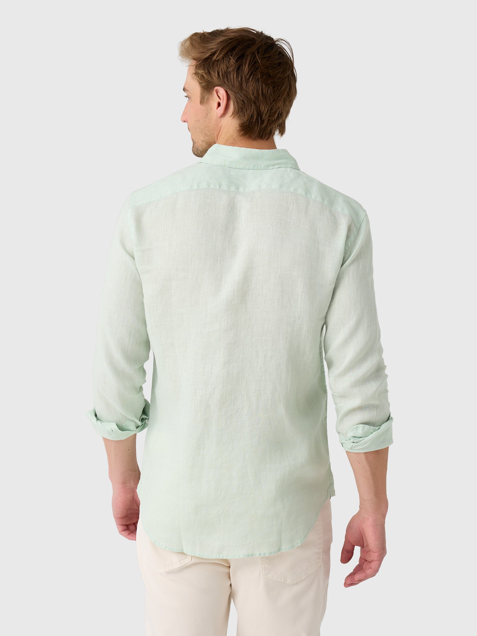 Nicoló Men's Long Sleeve Linen Shirt - Saint Bernard