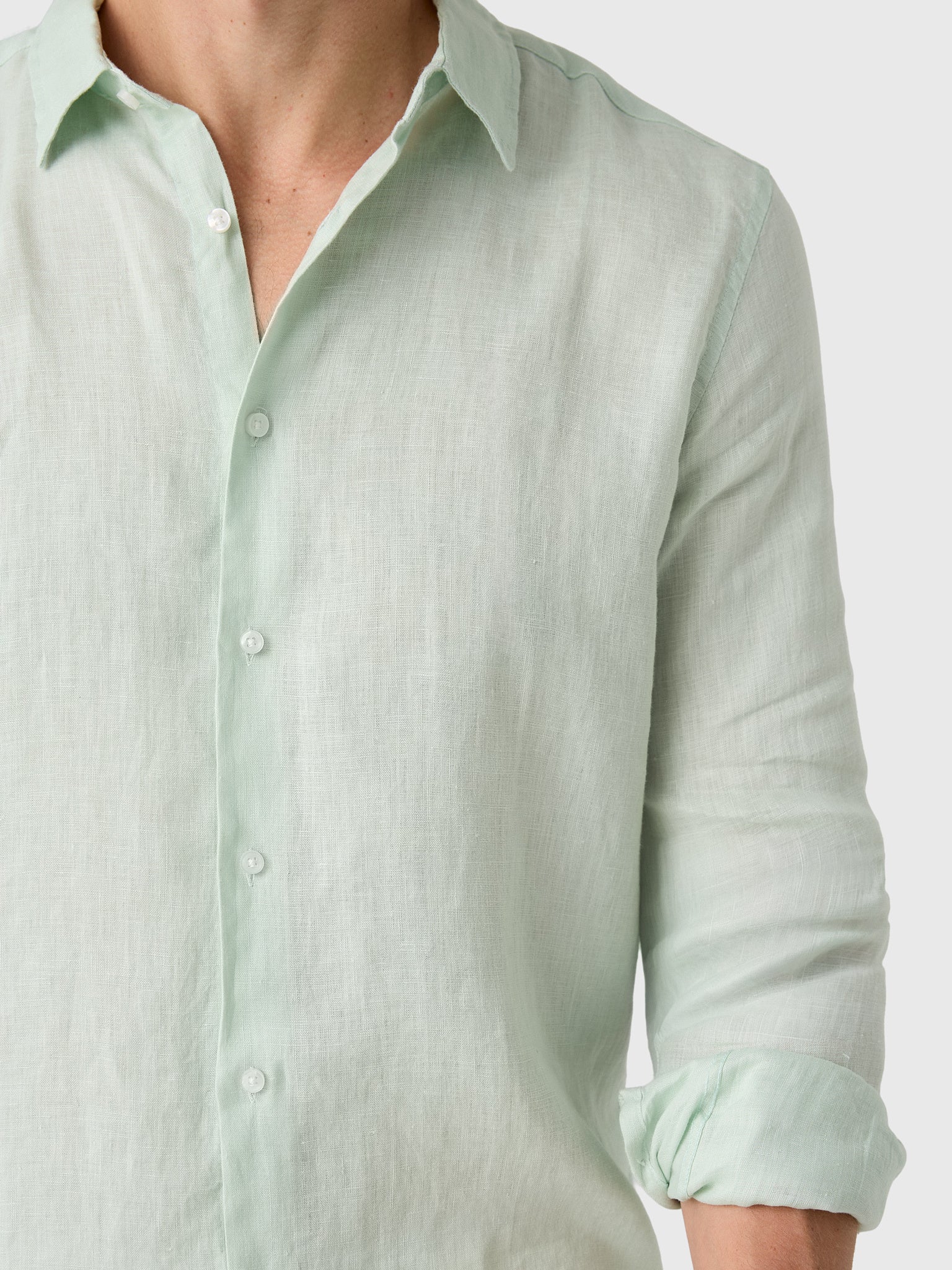 Nicoló Men's Long Sleeve Linen Shirt - Saint Bernard