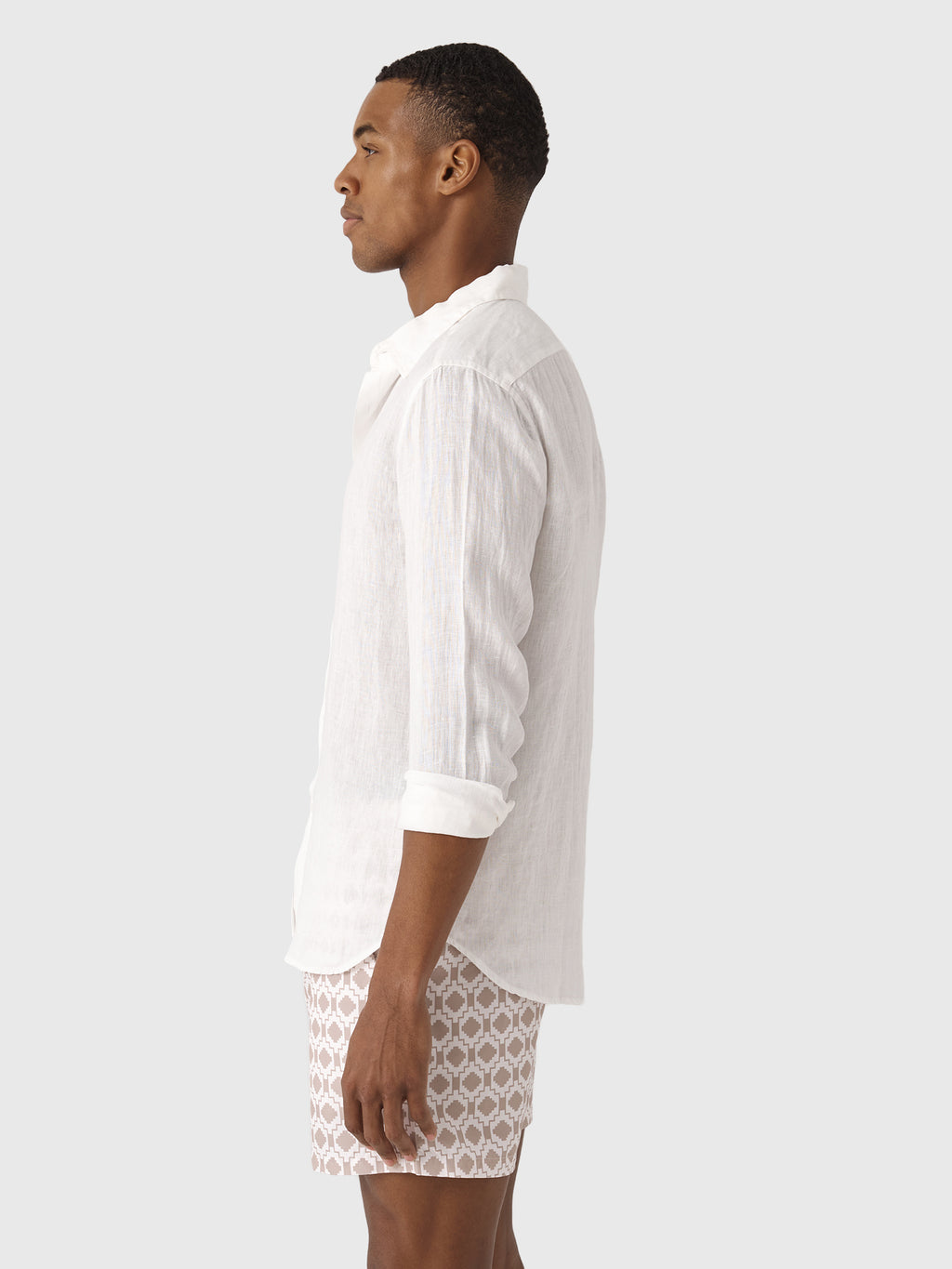 Nicoló Men's Long Sleeve Linen Shirt - Saint Bernard