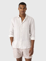 Nicoló Men's Long Sleeve Linen Shirt - Saint Bernard