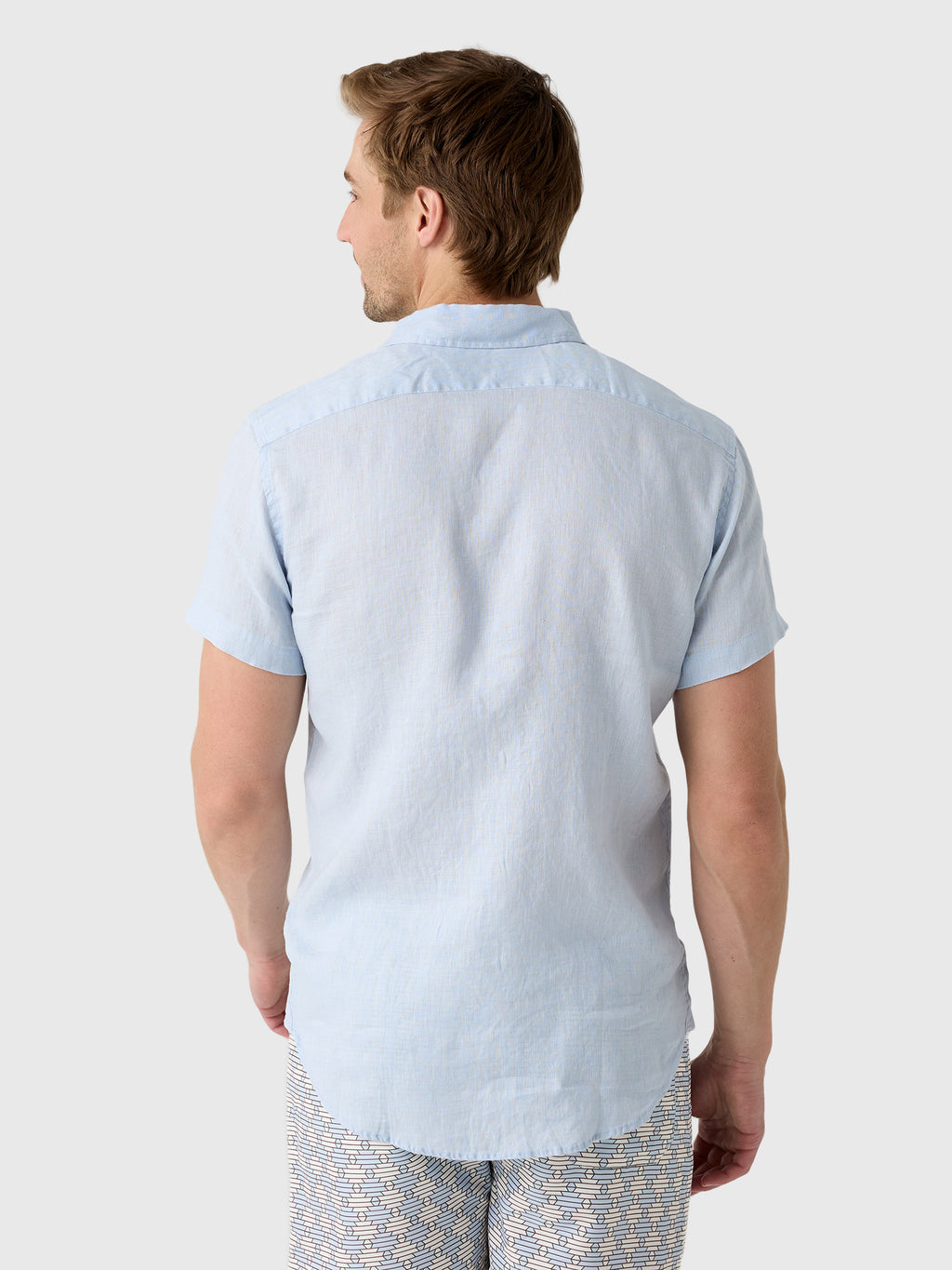 Nicoló Men's Short Sleeve Linen Shirt - Saint Bernard