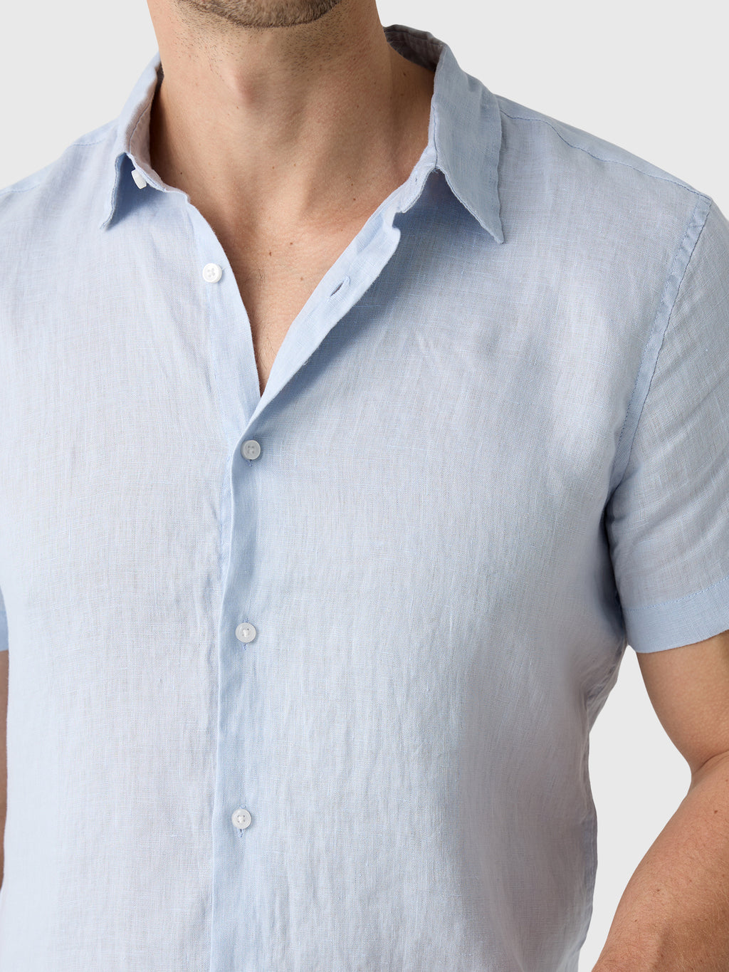 Nicoló Men's Short Sleeve Linen Shirt - Saint Bernard