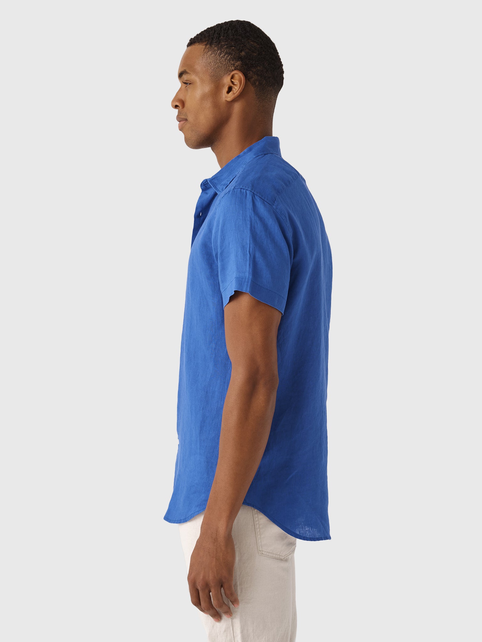 Nicoló Men's Short Sleeve Linen Shirt - Saint Bernard