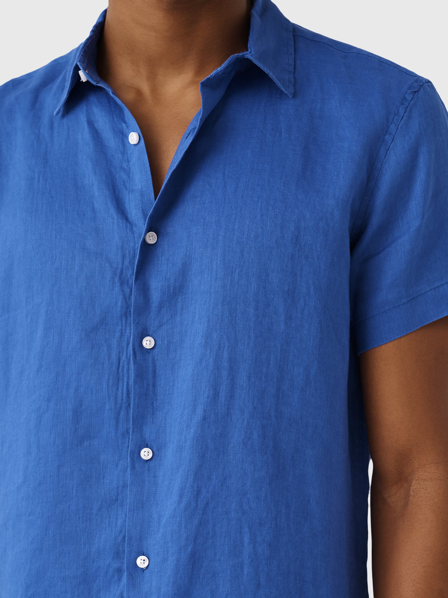 Nicoló Men's Short Sleeve Linen Shirt - Saint Bernard