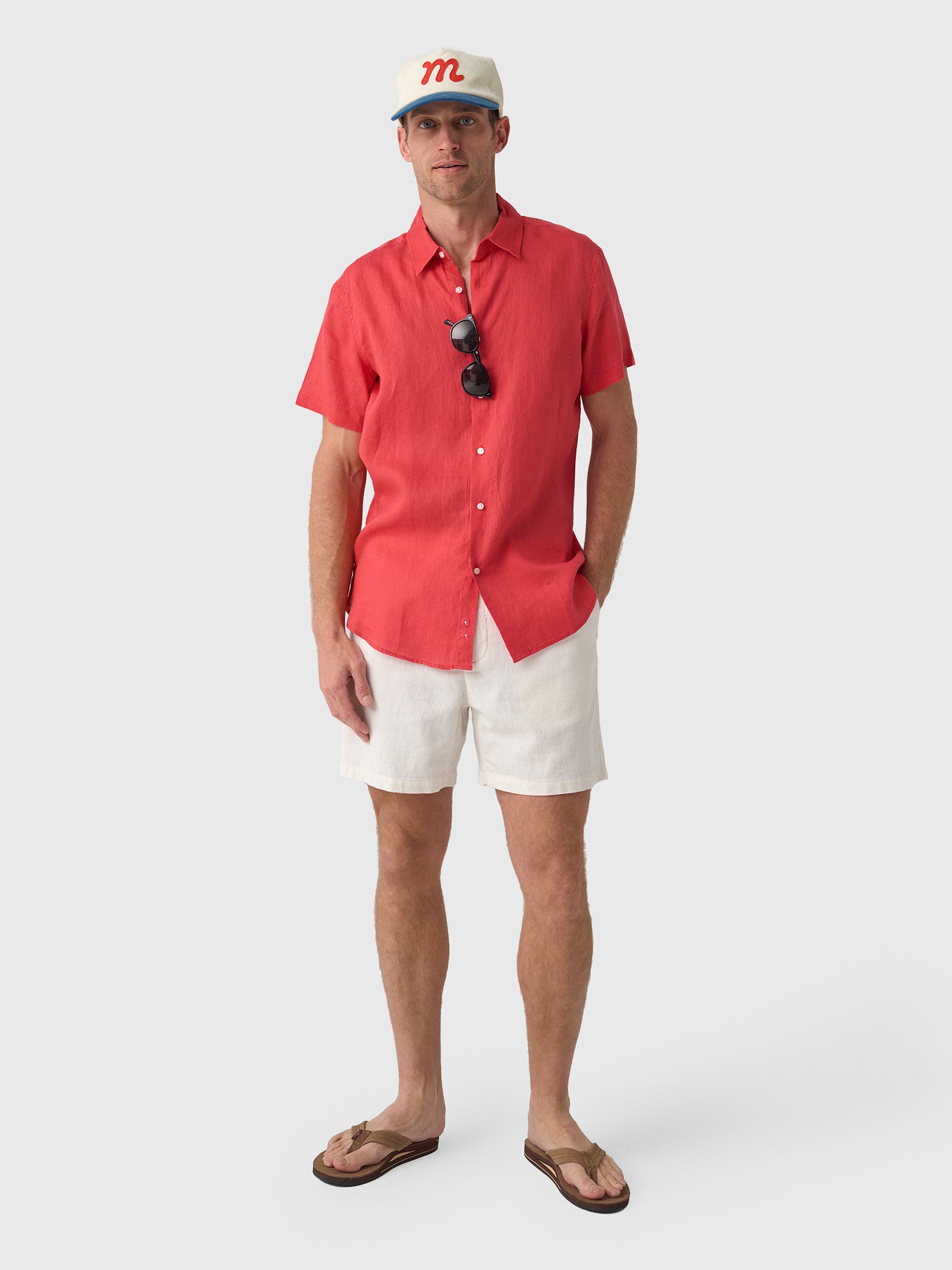 Nicoló Men's Short Sleeve Linen Shirt - Saint Bernard