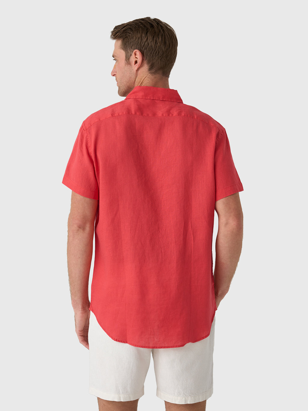 Nicoló Men's Short Sleeve Linen Shirt - Saint Bernard