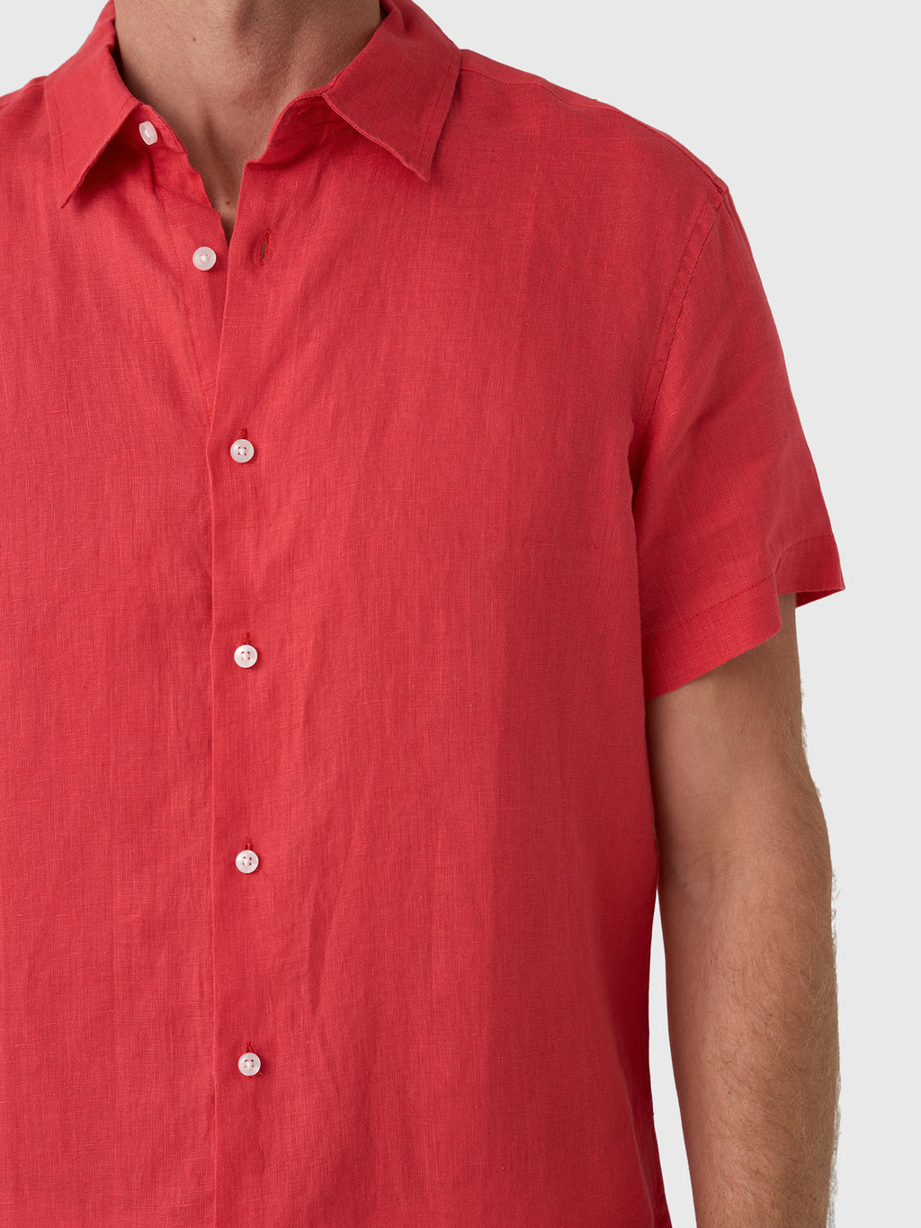Nicoló Men's Short Sleeve Linen Shirt - Saint Bernard