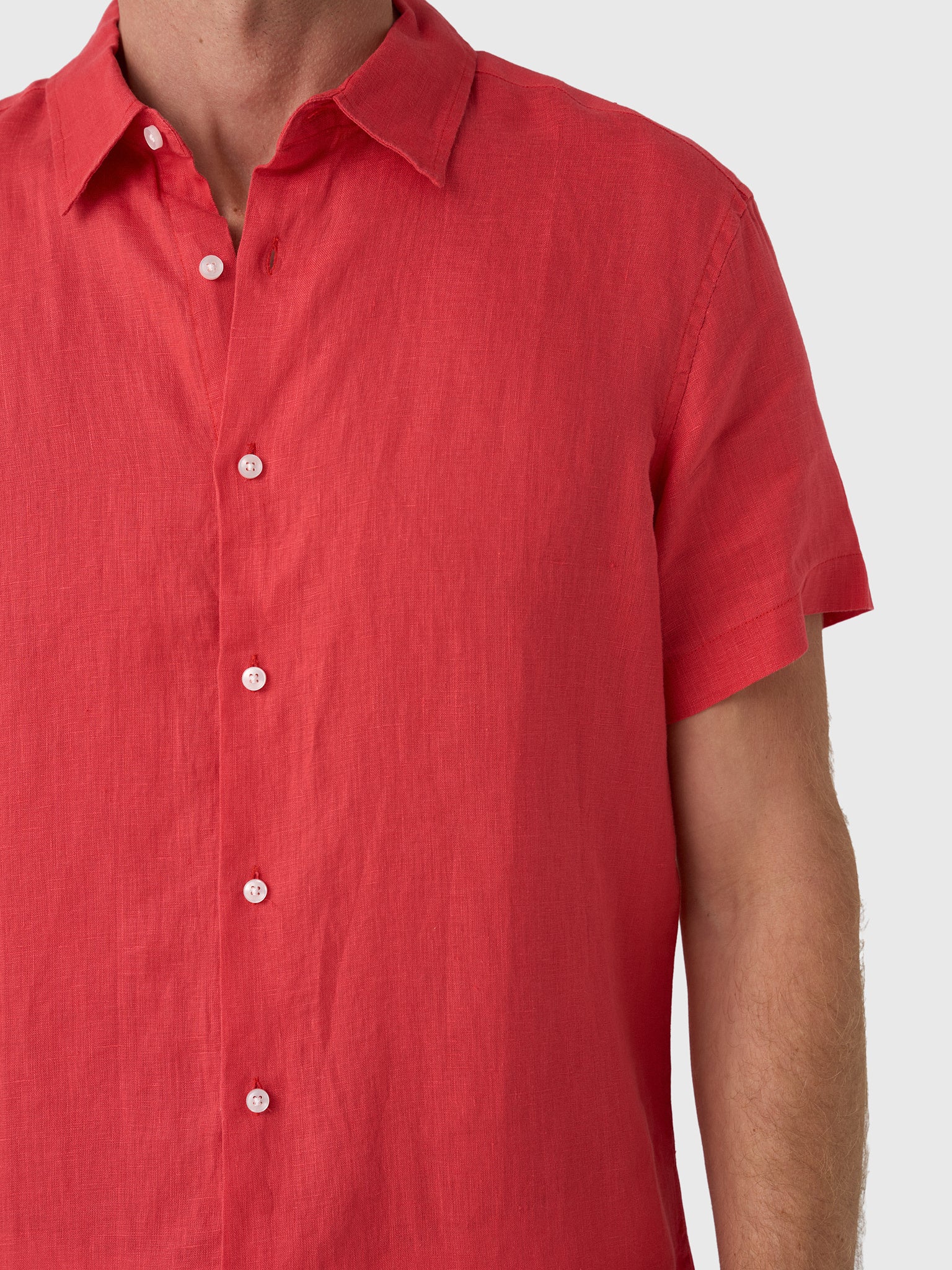 Nicoló Men's Short Sleeve Linen Shirt - Saint Bernard