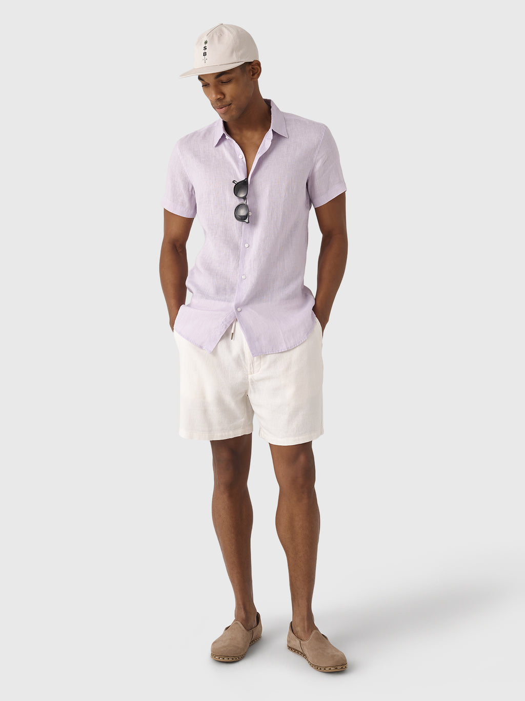 Nicoló Men's Short Sleeve Linen Shirt - Saint Bernard