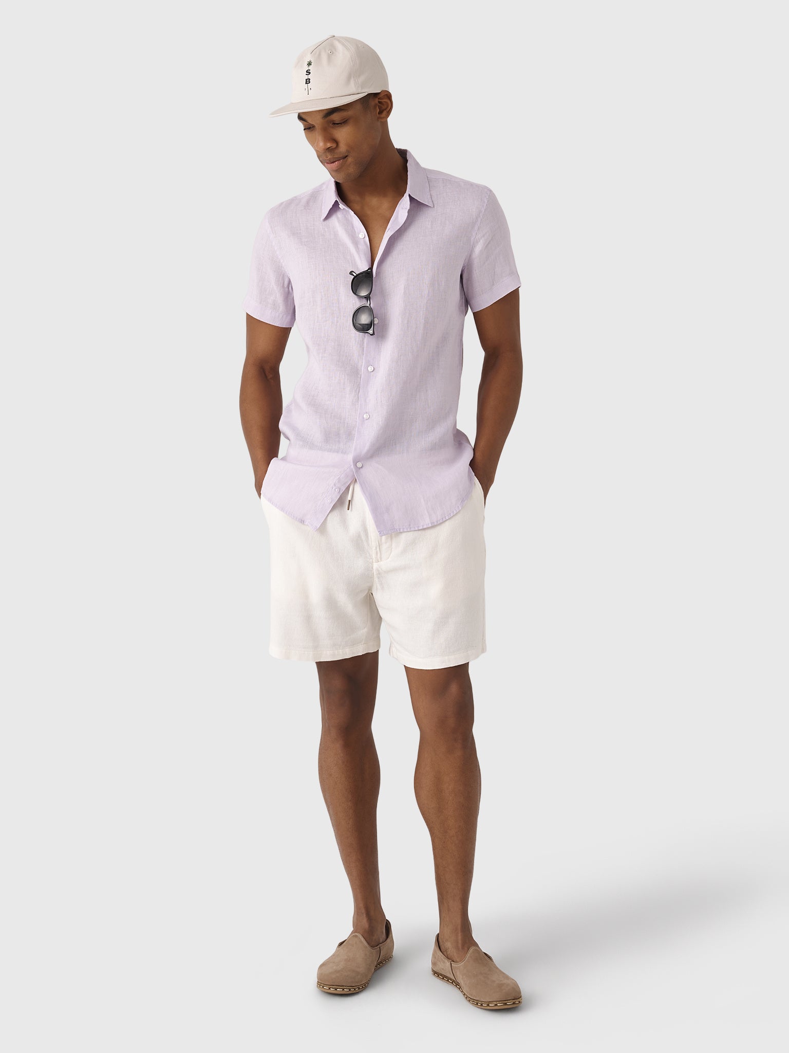 Nicoló Men's Short Sleeve Linen Shirt - Saint Bernard