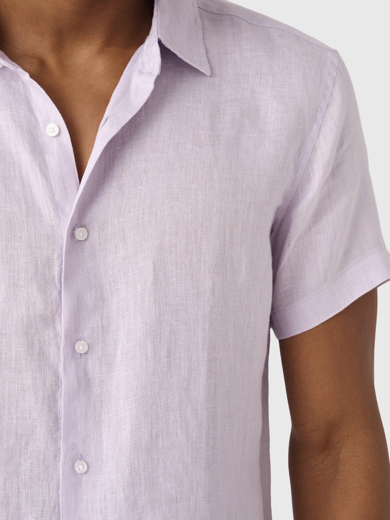 Nicoló Men's Short Sleeve Linen Shirt - Saint Bernard