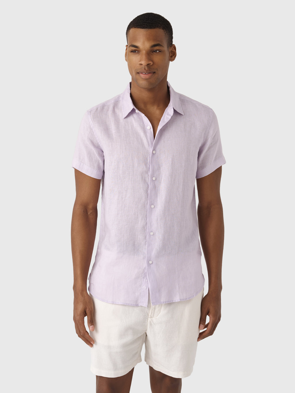 Nicoló Men's Short Sleeve Linen Shirt - Saint Bernard