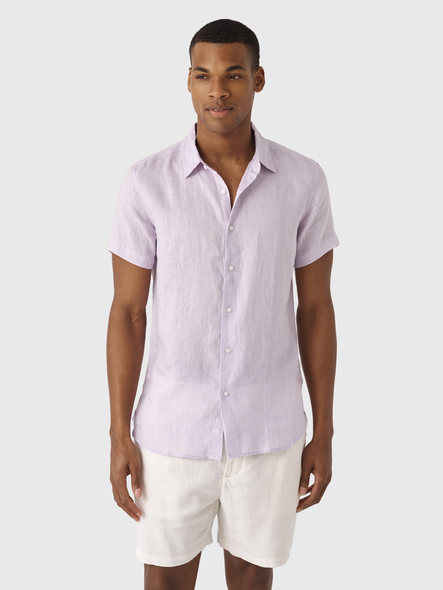 Nicoló Men's Short Sleeve Linen Shirt - Saint Bernard