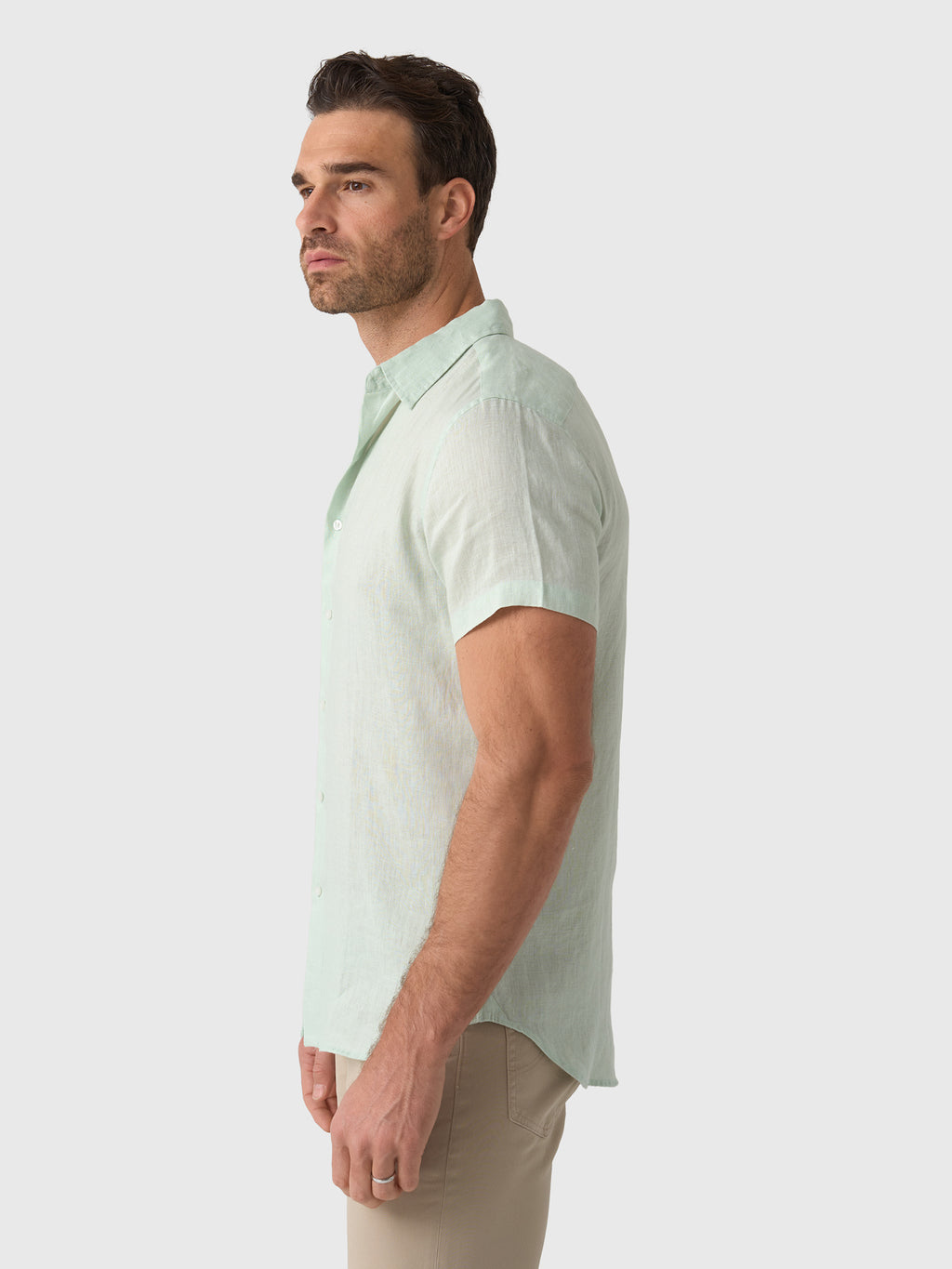 Nicoló Men's Short Sleeve Linen Shirt - Saint Bernard
