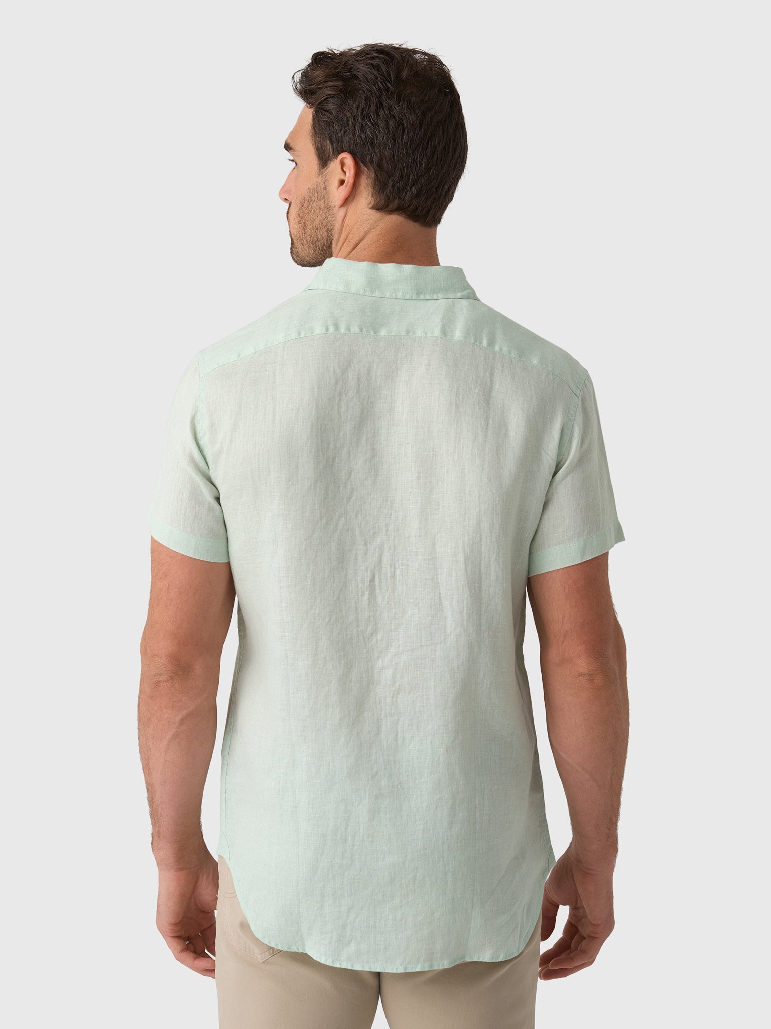 Nicoló Men's Short Sleeve Linen Shirt - Saint Bernard