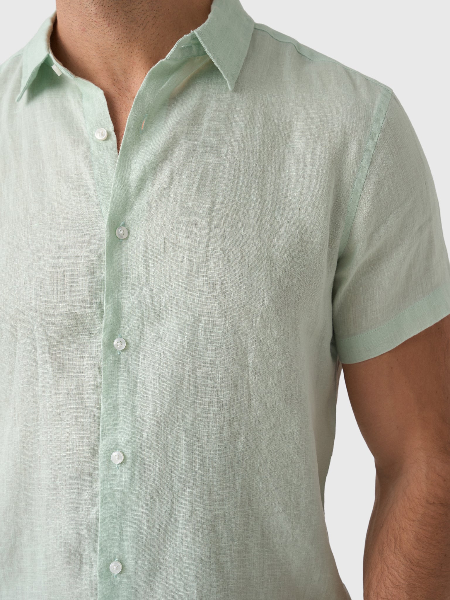 Nicoló Men's Short Sleeve Linen Shirt - Saint Bernard
