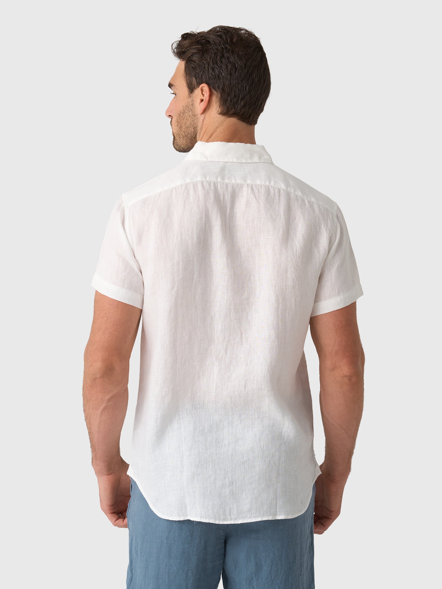 Nicoló Men's Short Sleeve Linen Shirt - Saint Bernard