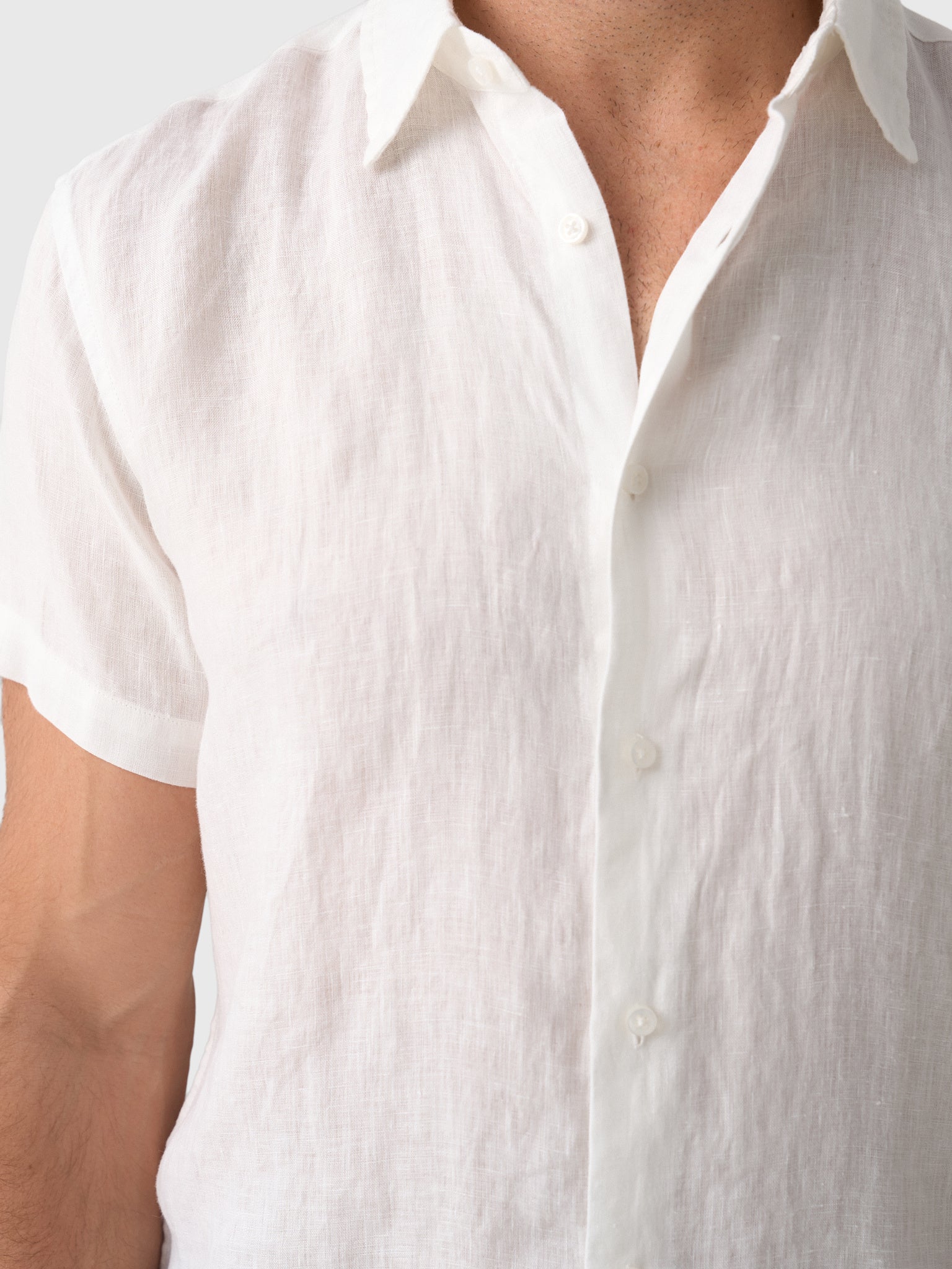 Nicoló Men's Short Sleeve Linen Shirt - Saint Bernard
