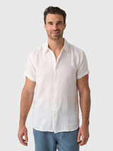 Nicoló Men's Short Sleeve Linen Shirt - Saint Bernard