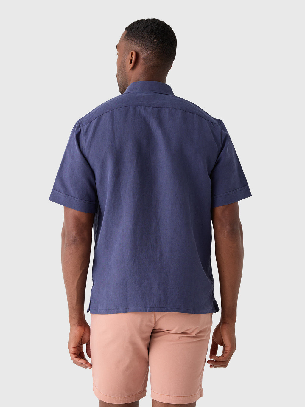 Nicoló Men's Silk Linen Short Sleeve Camp Shirt - Saint Bernard