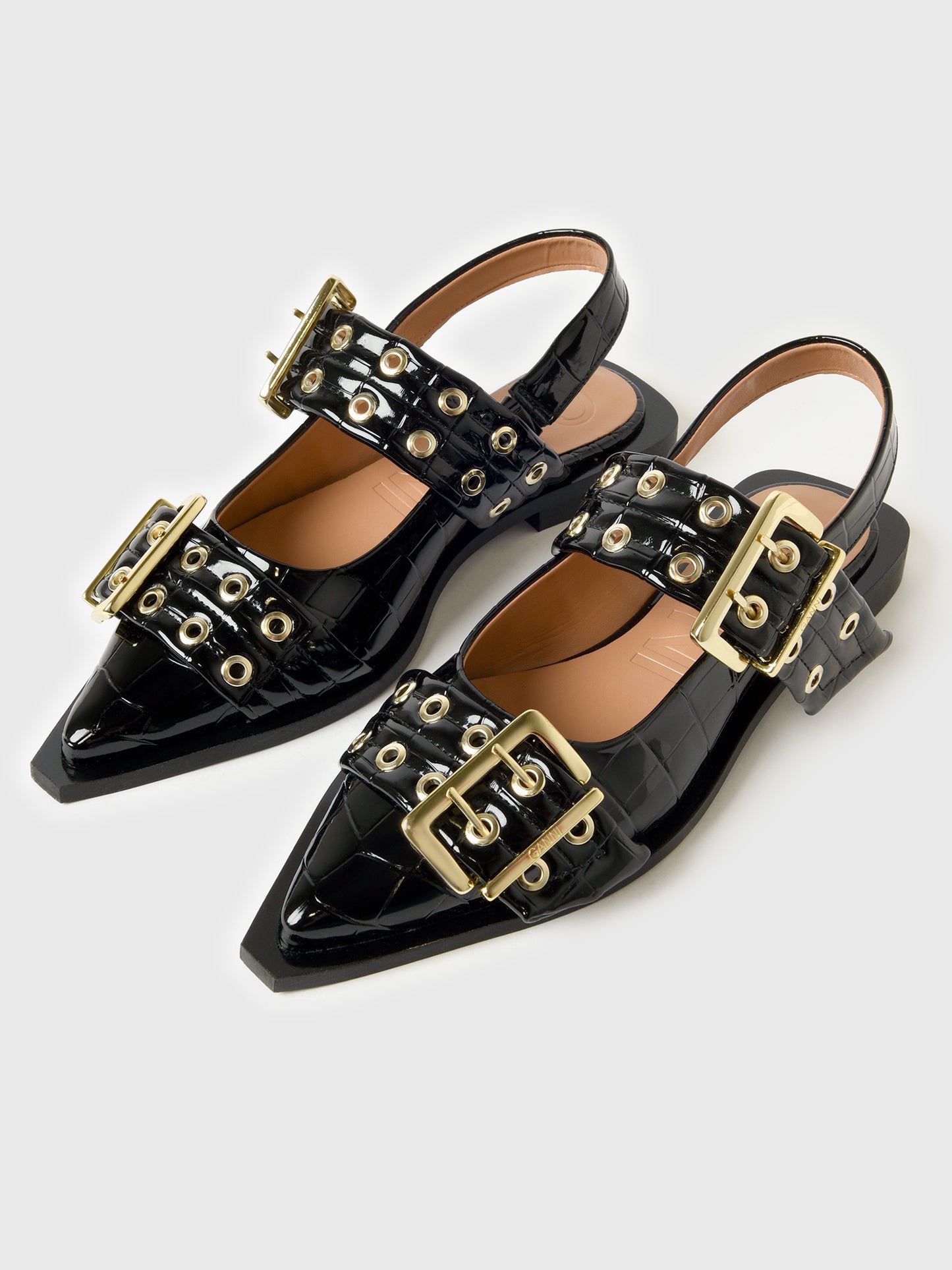 GANNI Women's Chunky Buckle Ballerina Flat - Saint Bernard